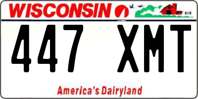 WI license plate 447XMT