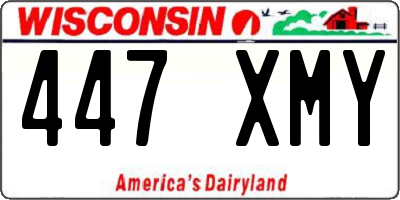 WI license plate 447XMY