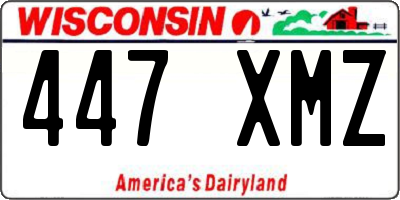 WI license plate 447XMZ