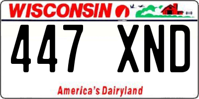 WI license plate 447XND