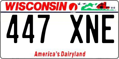 WI license plate 447XNE
