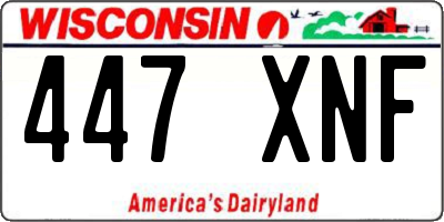 WI license plate 447XNF