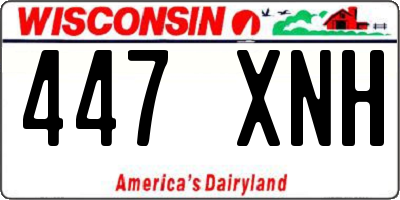 WI license plate 447XNH