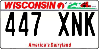 WI license plate 447XNK