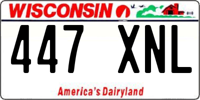 WI license plate 447XNL
