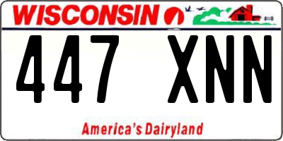 WI license plate 447XNN
