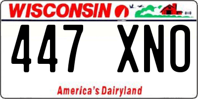 WI license plate 447XNO