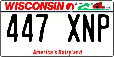WI license plate 447XNP
