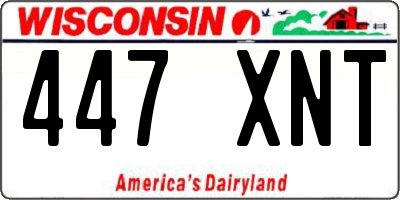 WI license plate 447XNT