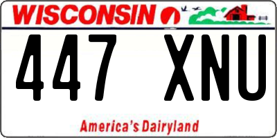 WI license plate 447XNU