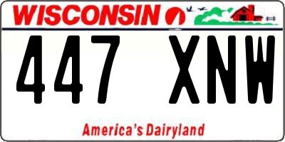 WI license plate 447XNW