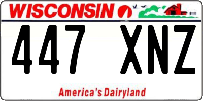 WI license plate 447XNZ