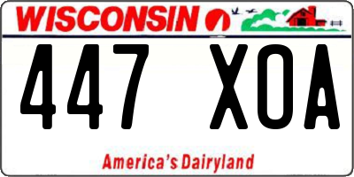 WI license plate 447XOA
