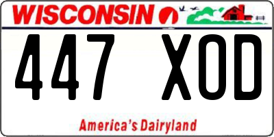 WI license plate 447XOD