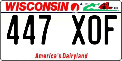 WI license plate 447XOF