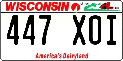 WI license plate 447XOI