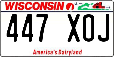 WI license plate 447XOJ