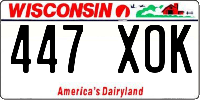WI license plate 447XOK