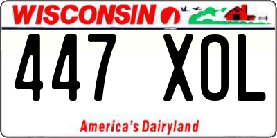 WI license plate 447XOL