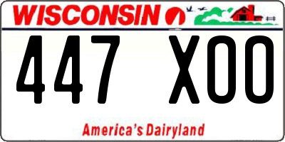 WI license plate 447XOO