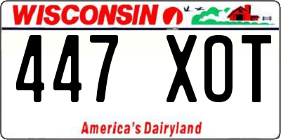 WI license plate 447XOT