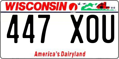 WI license plate 447XOU