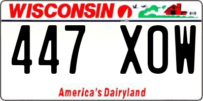 WI license plate 447XOW