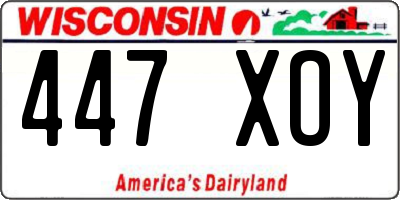 WI license plate 447XOY