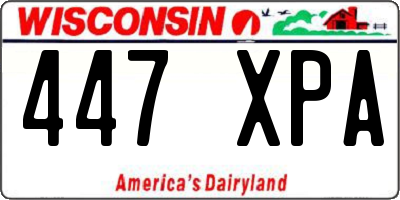 WI license plate 447XPA