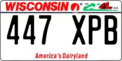 WI license plate 447XPB