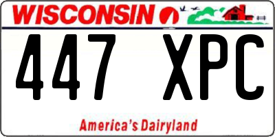 WI license plate 447XPC