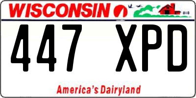 WI license plate 447XPD