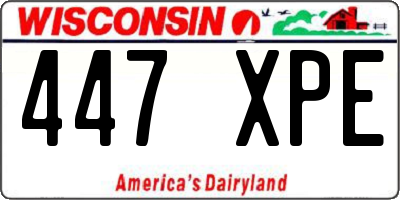 WI license plate 447XPE