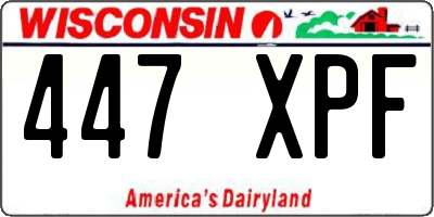 WI license plate 447XPF