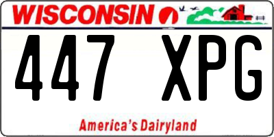 WI license plate 447XPG