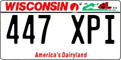 WI license plate 447XPI