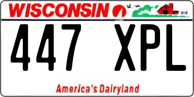 WI license plate 447XPL