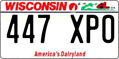 WI license plate 447XPO