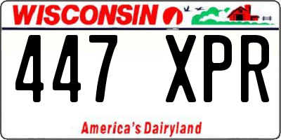 WI license plate 447XPR