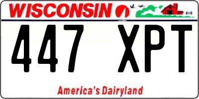 WI license plate 447XPT