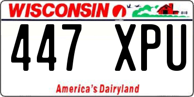 WI license plate 447XPU