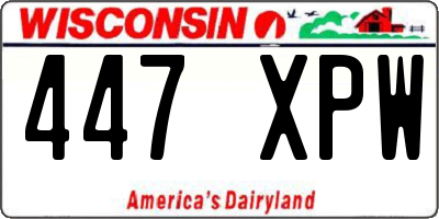 WI license plate 447XPW