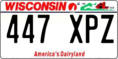 WI license plate 447XPZ