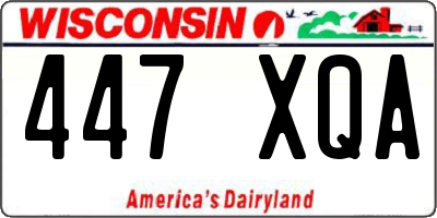 WI license plate 447XQA