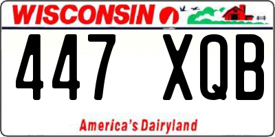 WI license plate 447XQB