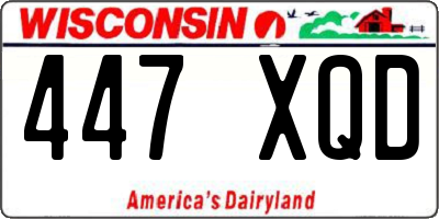 WI license plate 447XQD