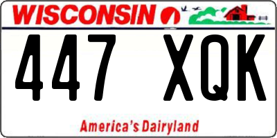WI license plate 447XQK