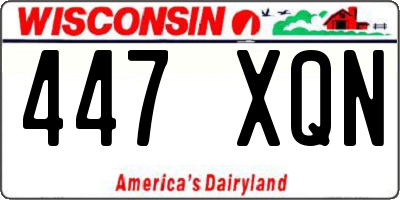 WI license plate 447XQN