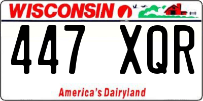 WI license plate 447XQR
