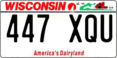 WI license plate 447XQU
